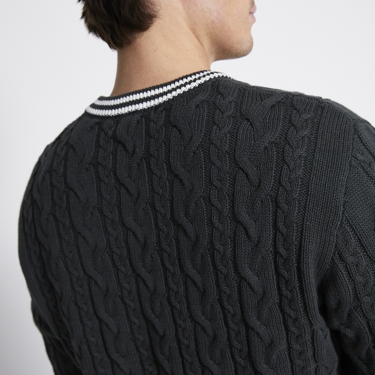 Cable-knit sweater "Ash" Dark Green